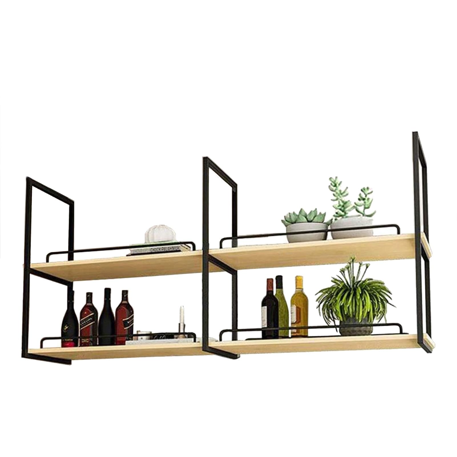 Casier à vin suspendu créatif en bois noble pour une décoration de salle à manger épurée