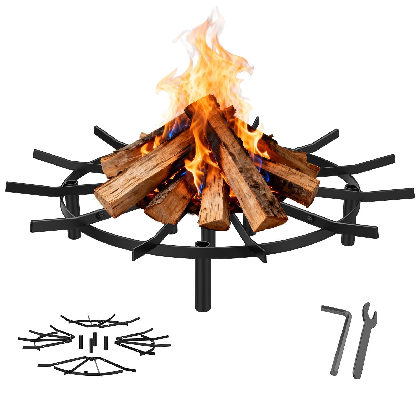 Photo 1 of 24" Fire Pit Grate – Heavy Duty Heat Resistant for Fire Pits & Fireplaces