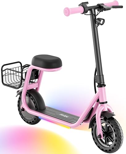 Hiboy ES1Q2 Lite Electric Scooter with Seat for Kids Ages 410, LED Lights, UL Certified, 6.59.3 MPH, 40100W Motor, Easy Control