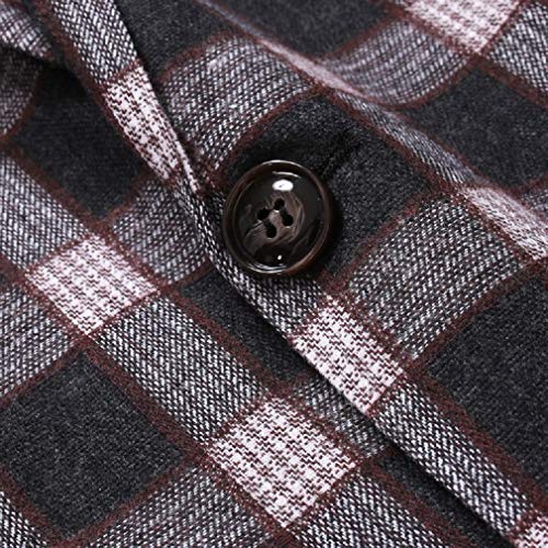 Jaqueta Blazer Masculina VITryst-Men Slim Fit Padrão Xadrez Outono Inverno Um Botão, As1, US 2X-L=Ch