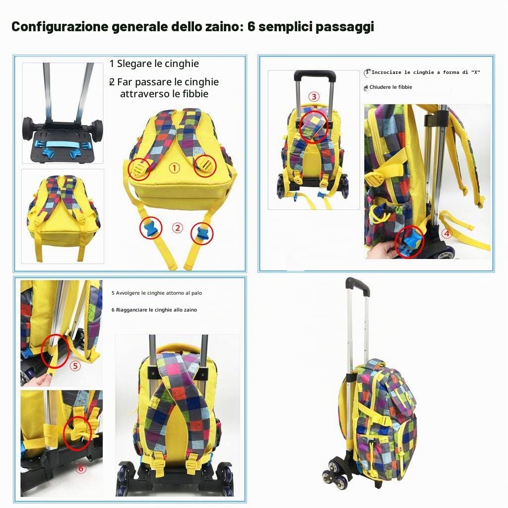 Carrello per lo zaino - Carrello con ruote Mano in lega di alluminio Carrello per carrello pieghevole e pieghevole