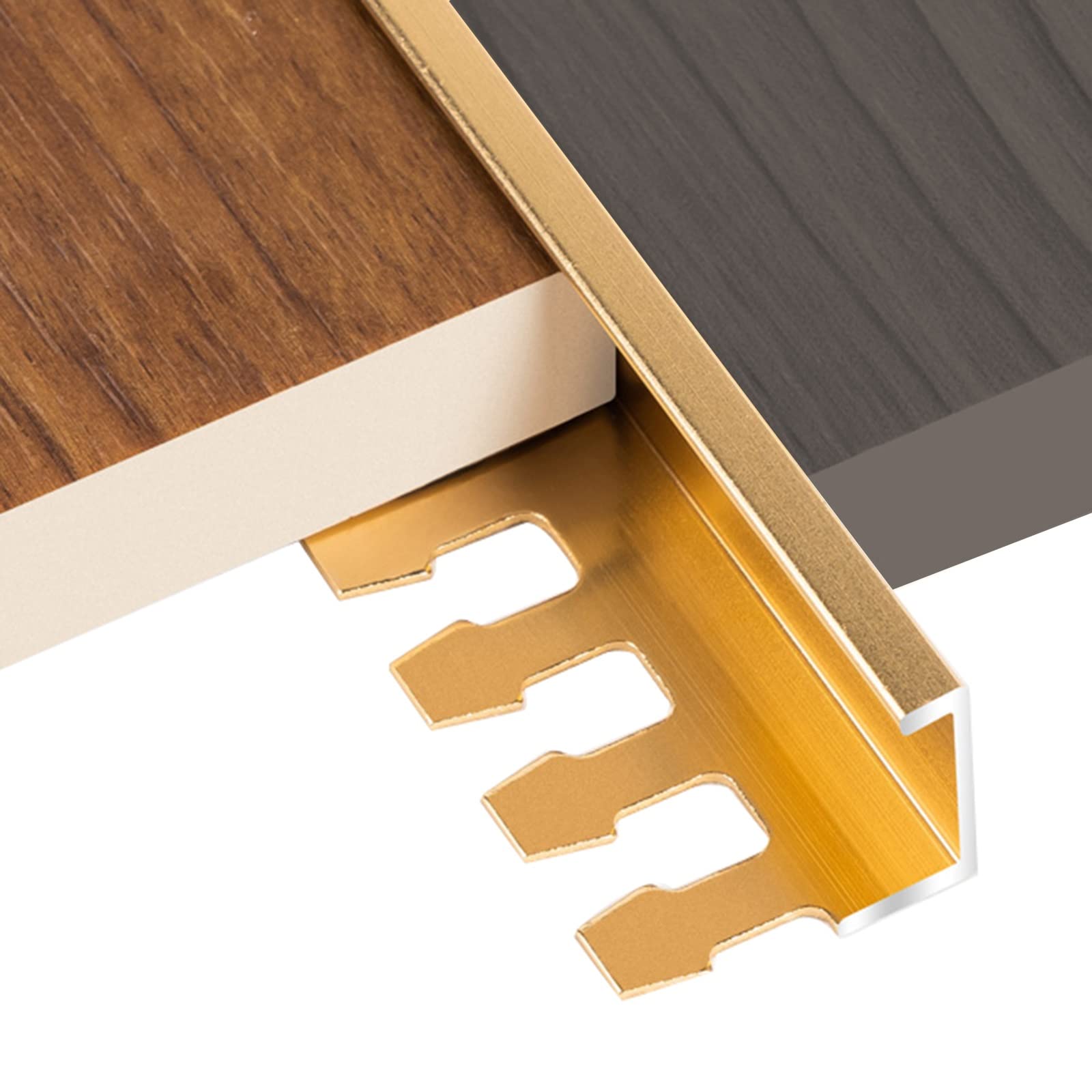 Remys Gold Waterproof Cuttable Thresholds Reducer Wood To Tile,Flooring Transition Strip For Front Door Doorway, 35/39/47/55/59 Inch Long Edge Trim(,130Cm/51.2In)