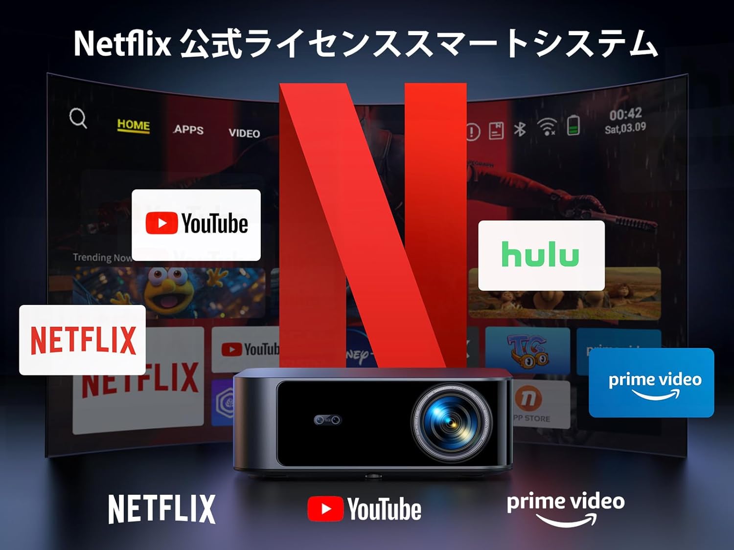 プロジェクター 4K【Netflixライセンス&36WDoIby対応】 1200