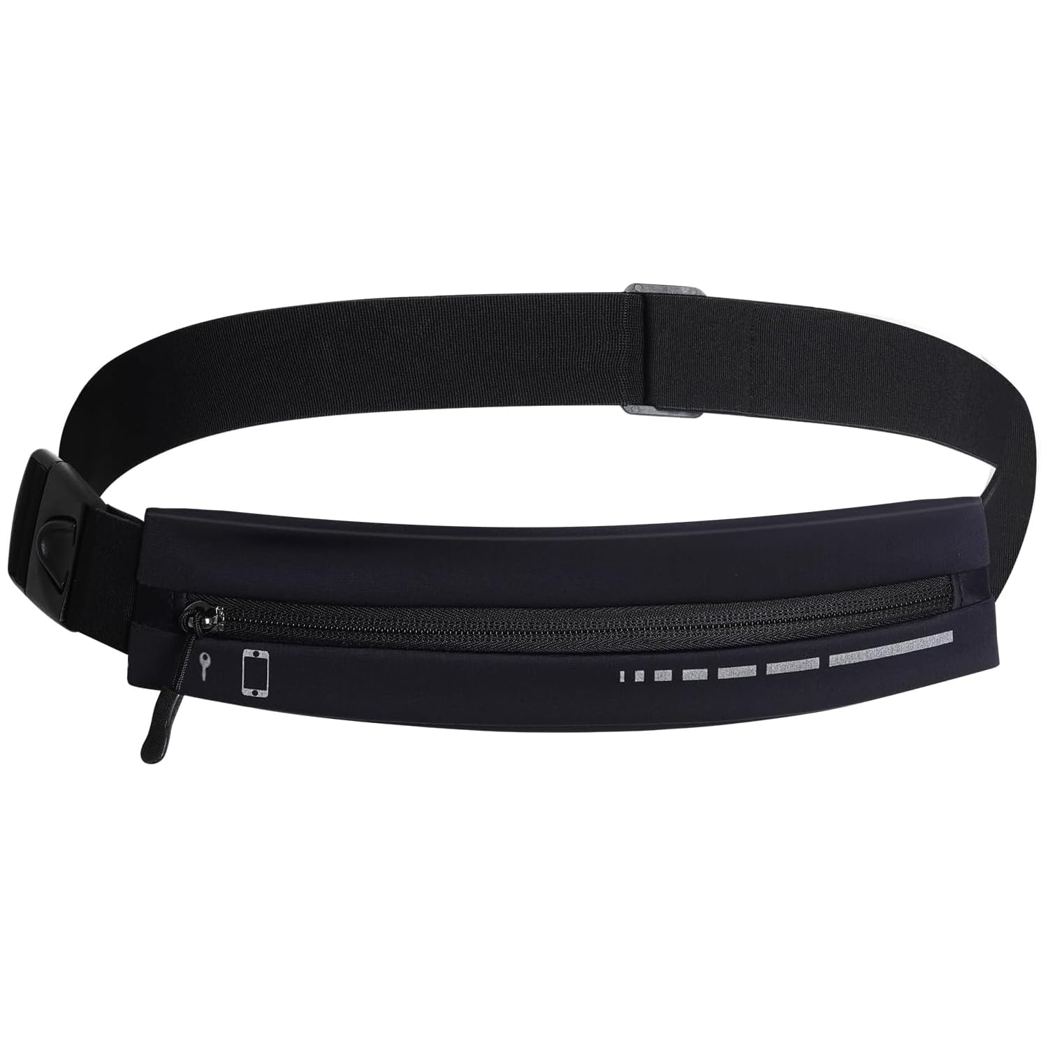 Erweicet Slim Running Belt Fanny Pack, Exercise Waist Pack Runners Fanny Pack Waist Money Belt Running Gear Accessories for Women and Men(Black)
