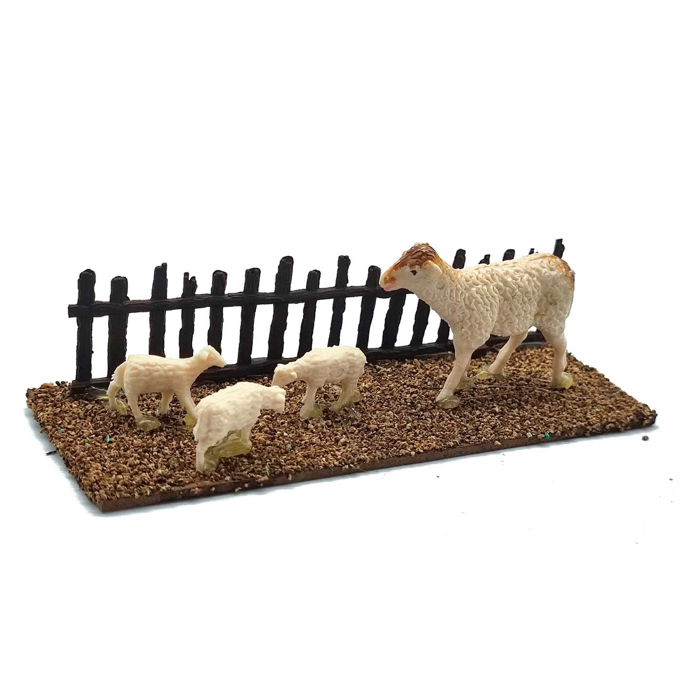 Acan Tradineur - Figura de corralito con Animales con Valla para belén - Fabricado en plástico - Figura Decorativa Divertida para Nacimiento, Navidad, decoración Tradicional.