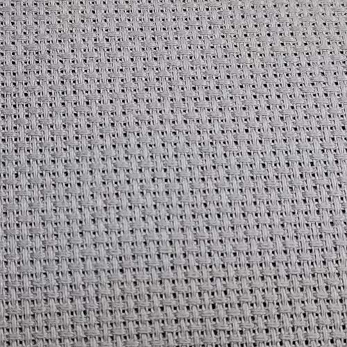 Image of 12 inch x 59 inch 14CT Counted Cotton Aida Cloth Cross Stitch Fabric (Light Steel Grey)