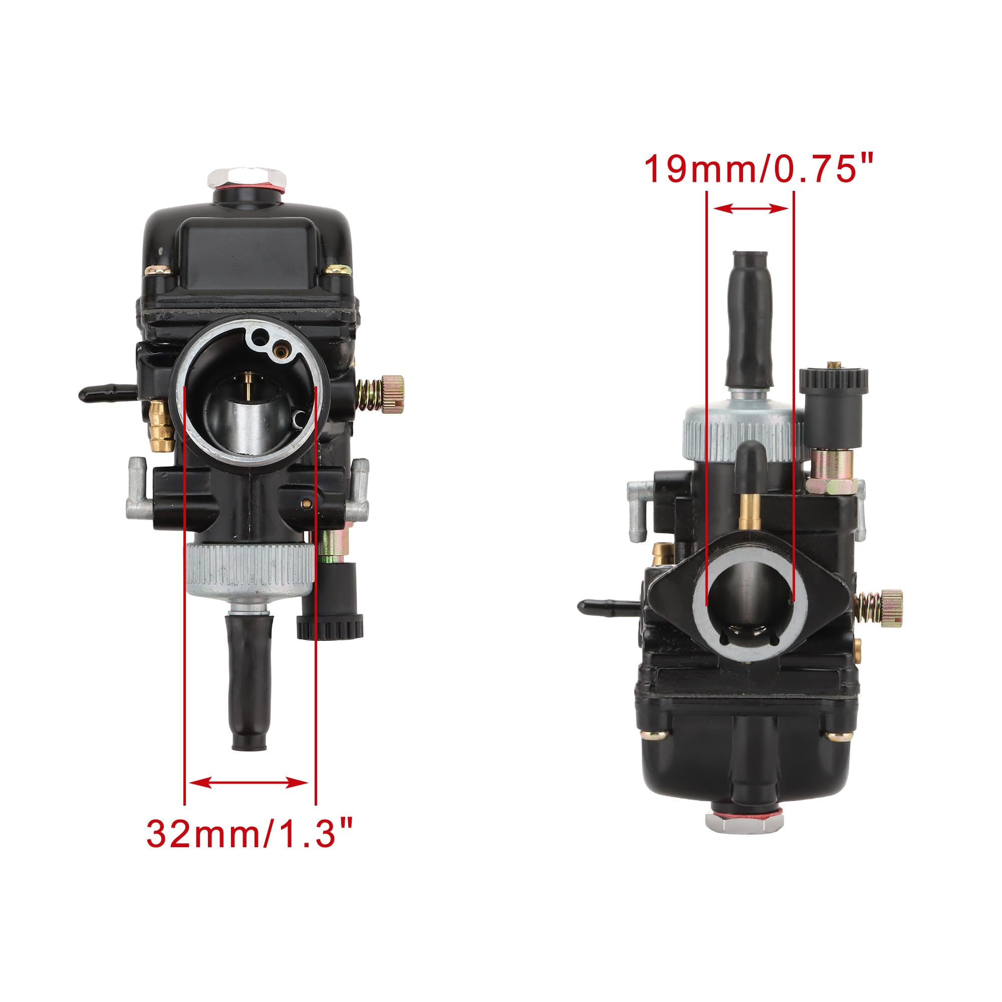 WOOSTAR PHBG 19mm Racing Carburatore Sostituzione per 2 Tempi Motore Jog50 Jog90 BWS100 DIO50 RG50 50cc 70cc 90cc 100cc Scooter Dirt Pit Bike