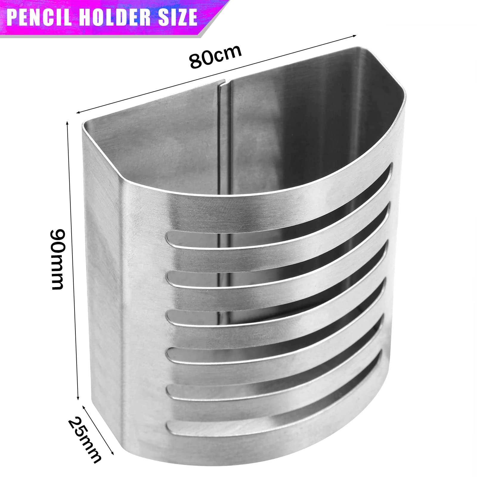 Soporte magnético moderno para bolígrafos y lápices, organizador de almacenamiento de utensilios de escritura de metal para cocina, casillero, hogar u oficina, 3.25 x 1.75 x 3.50 pulgadas, 7