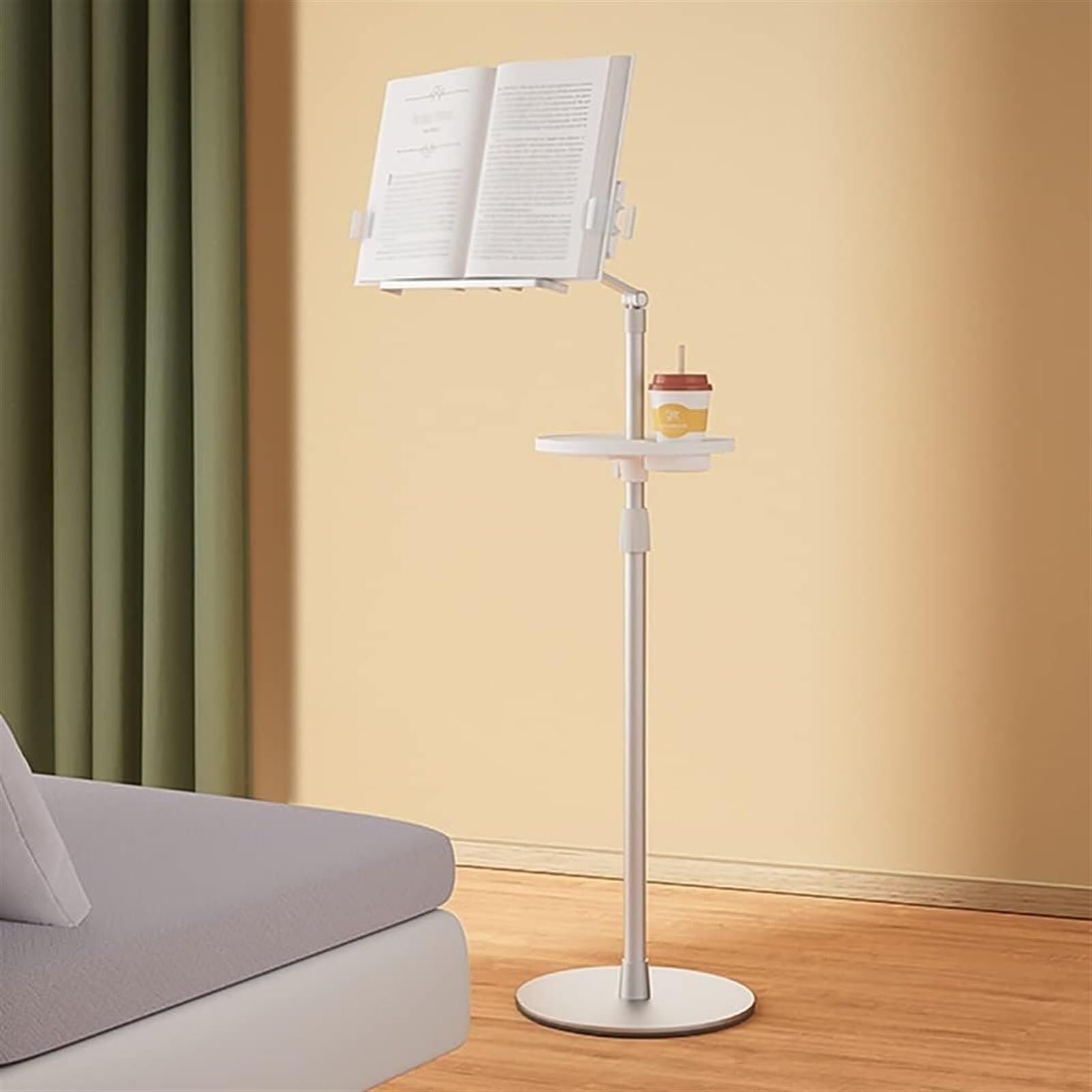 Generico Supporto a sbalzo da Pavimento, scaffale da Lettura da Pavimento, scaffale da Lettura per Pigri, Supporto per Libri Regolabile - poggiapiedi ergonomico per Studenti e Professionisti, Altezza