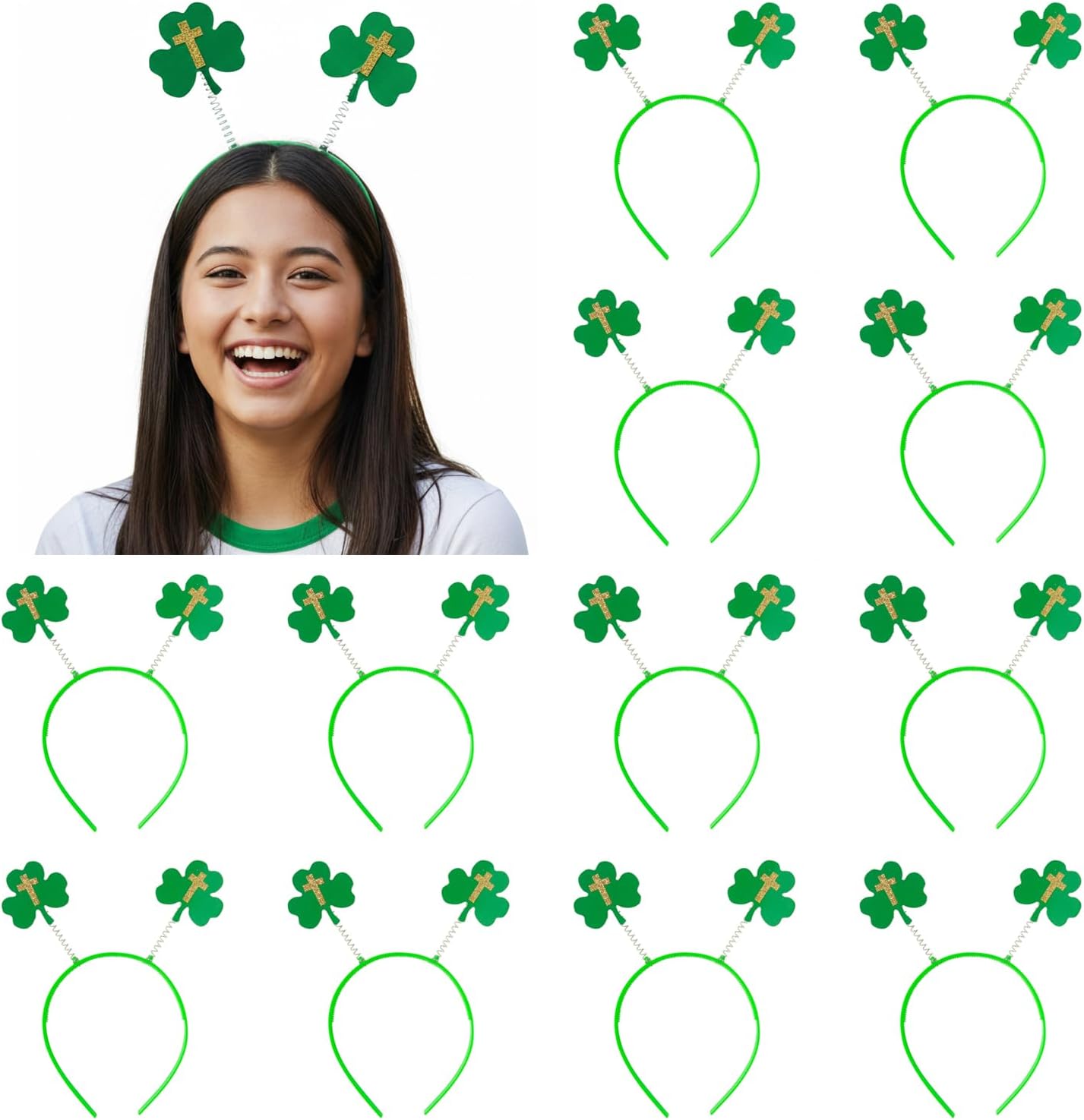 Fun Express Religious St. Patrick’s Day Shamrock Head Boppers, 12 Piece
