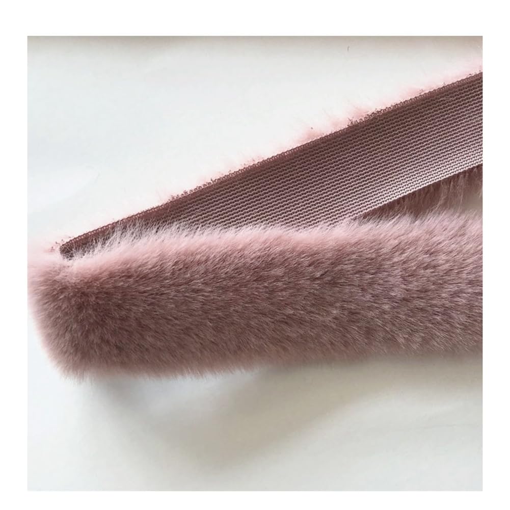 Yurosiay Pack of 5 1 m x 6 cm Faux Fur Border DIY Handmade Faux Fur Ribbon Soft Fluffy Faux Fur Border Plush Border for Sewing Artificial Fur Border for Costumes Crafts Hood Dark Pink