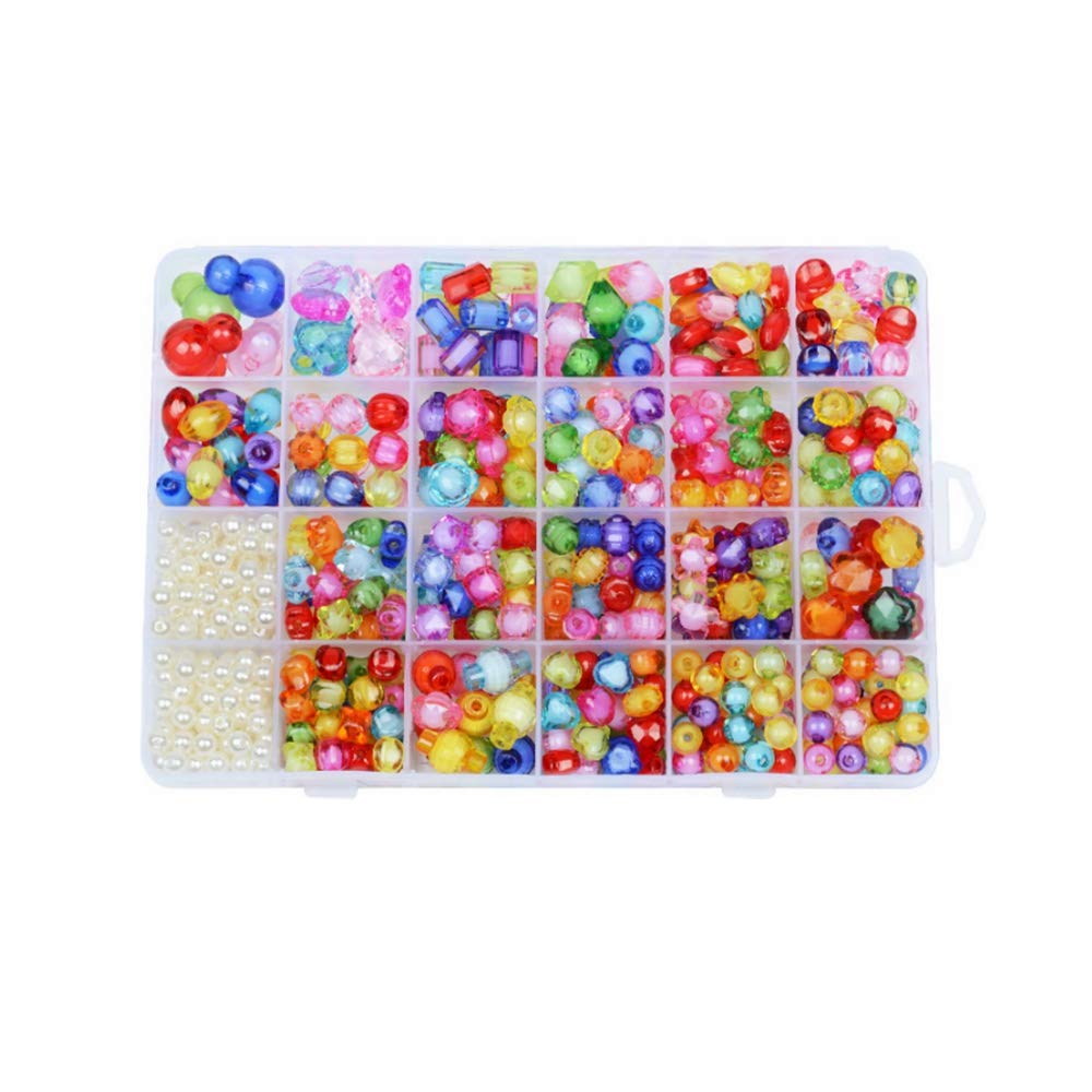 Bead Kits for Jewelry Making Craft Beads for Kids Jewelry Making Kits Colorful Acrylic Girls Bead Set (2)