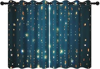 YONGFOTO — Rideau occultant enfant étoiles or 107×160 (lot de 2)