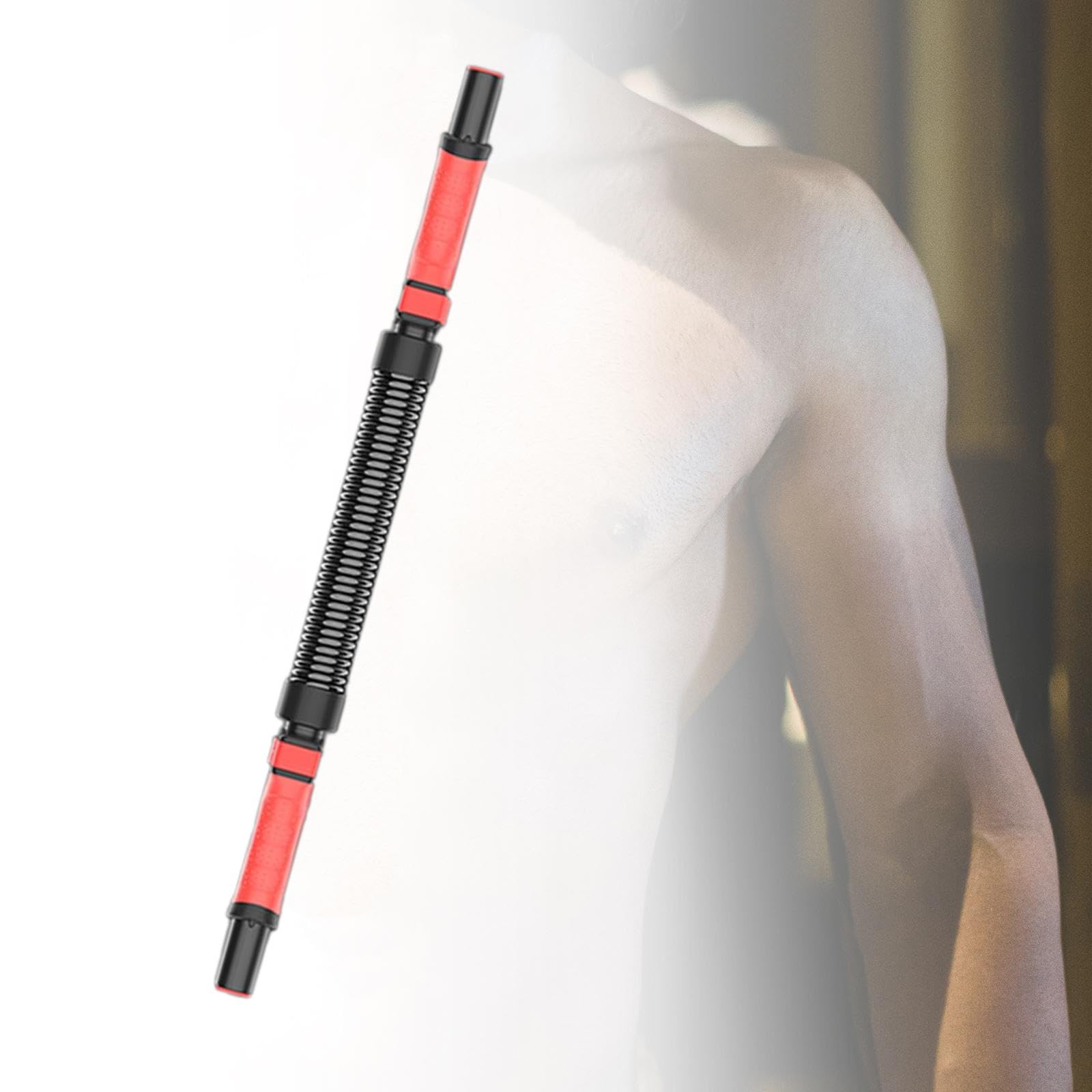 Spring Chest Power Bar Aparato para Ejercicio de Brazos y Pecho Barra Metálica Ajustable con Agarre Seguro y Expansión Muscular Adecuado para