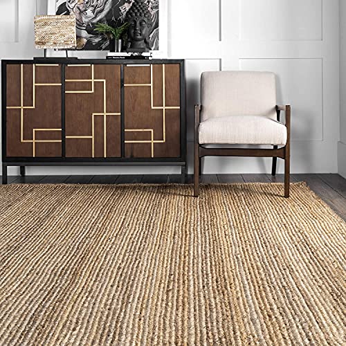 Image of Home Handwoven Jute Square(6x9 feet Large Carpet) Rug, Natural Fibres, Braided Reversible Carpet for Bedroom Living Room Dining Room (6x9 feet Large Carpet)