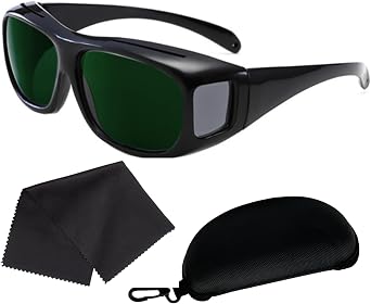 Laser Safety Glasses 190-490nm, Red Light Therapy & IR 5.0 Welding Goggles, ANSI/ISEA Certified for Men & Women