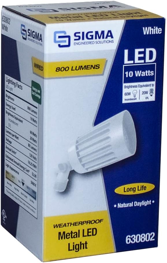 Sigma Engineered Solutions 14337WH 10W Weatherproof LED Light, White