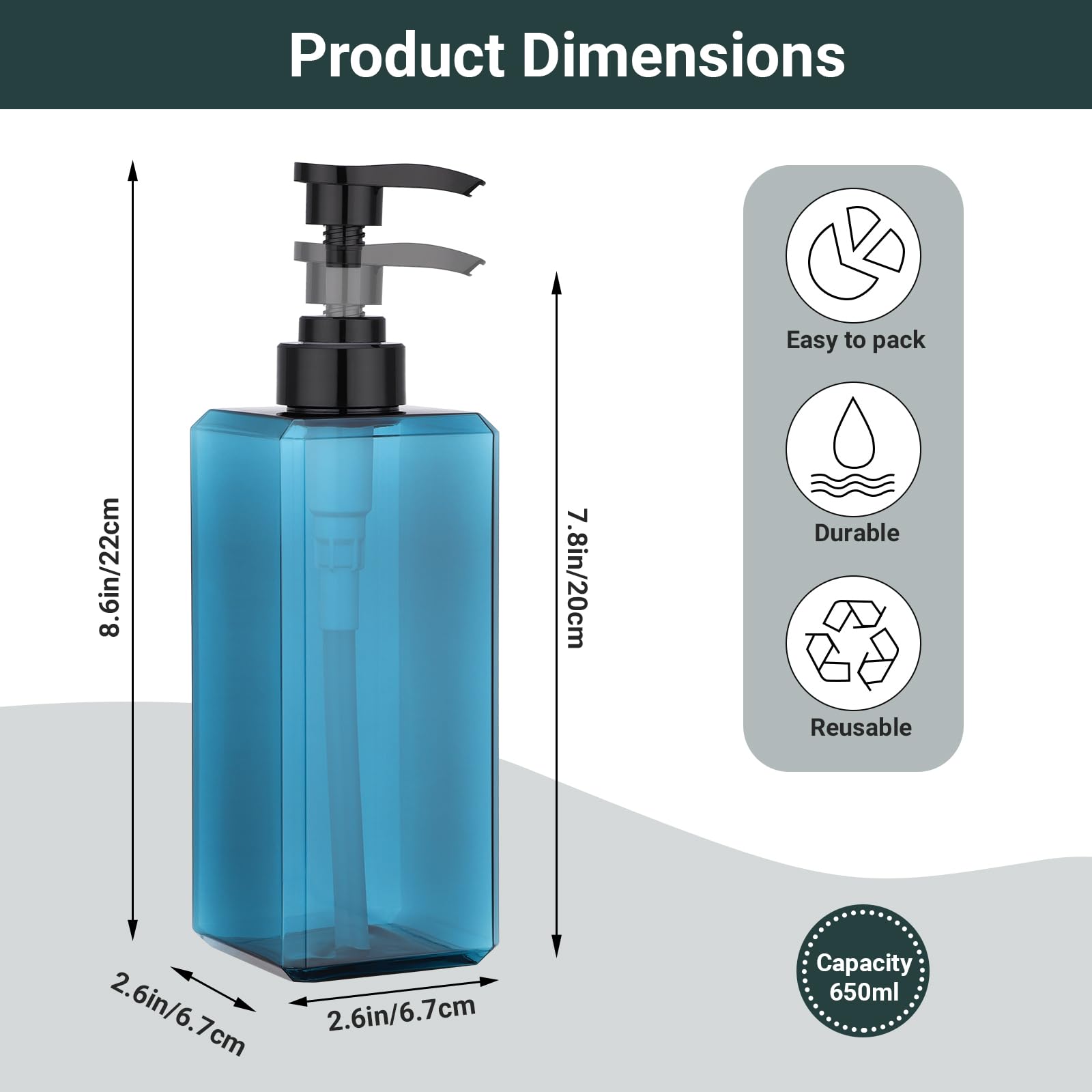 Refillable PET Pump Dispenser Bottles
