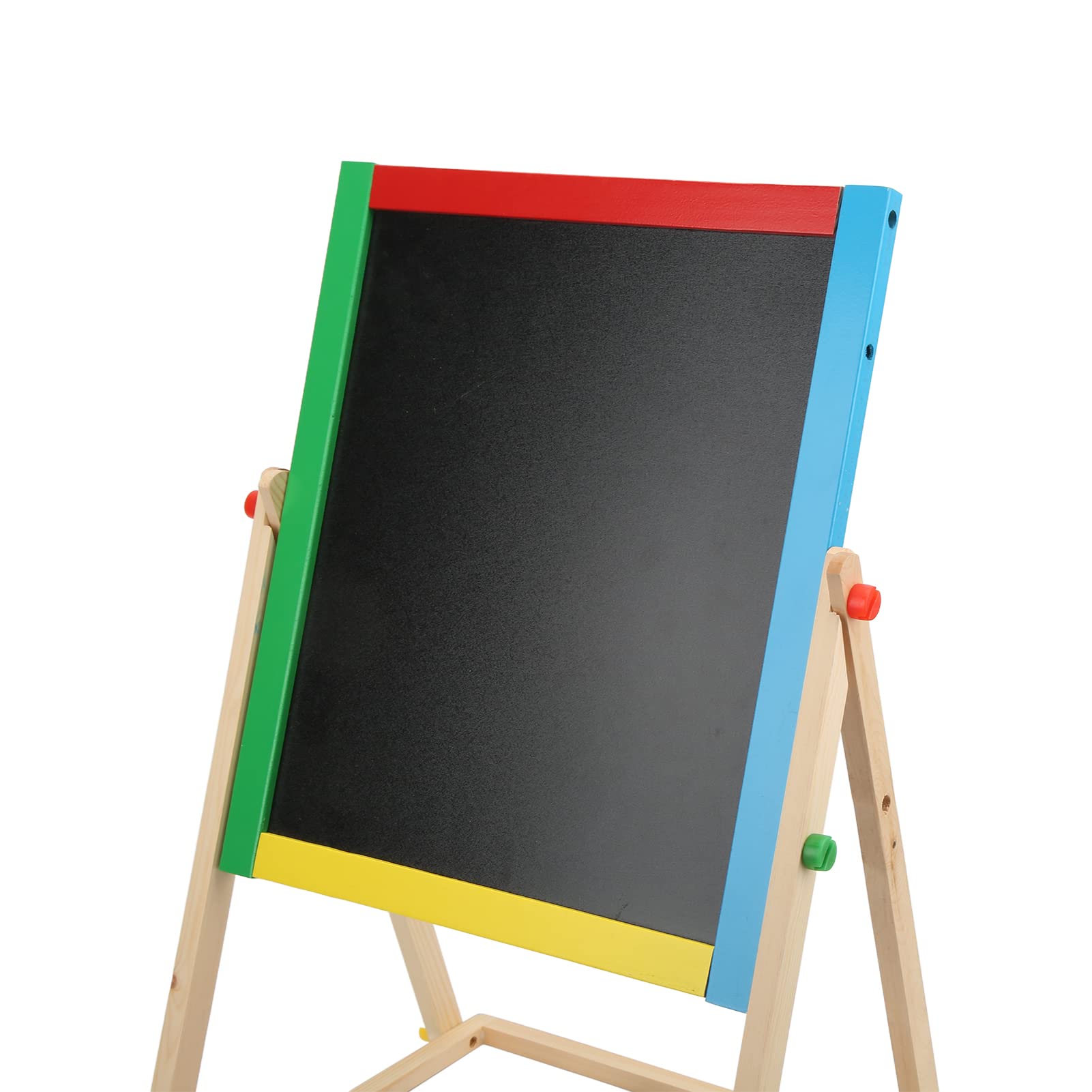 AMONIDA Tavolo da Disegno Multifunzionale in Legno a Doppia Faccia con Cavalletto Artistico per Giochi Creativi per Bambini Dai 3 Ai 12 Anni