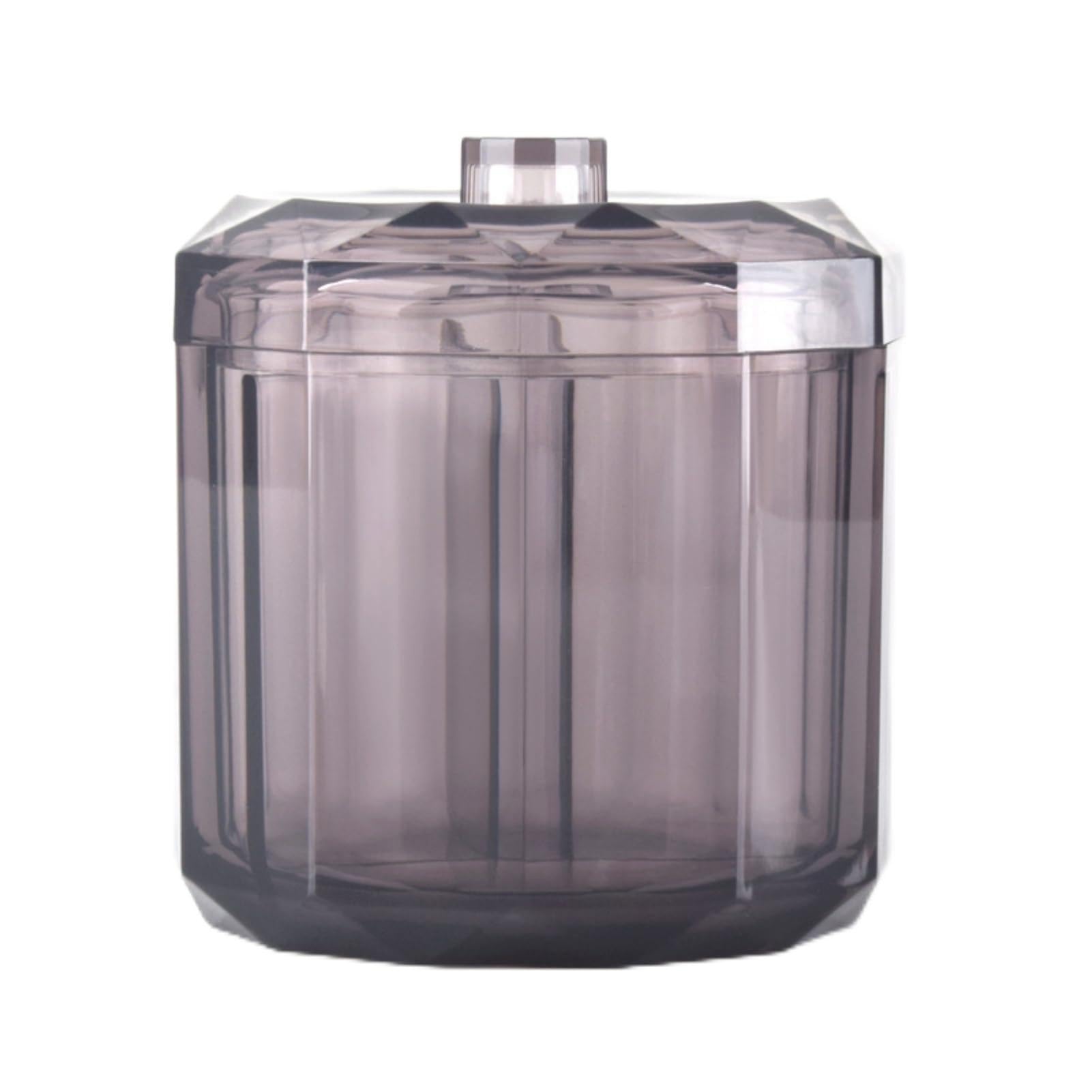 Saluaqui Qtip Holder Dispenser, Cotton Swab Dispenser, Transparent Black Acrylic 3 Compartments Dust Water Lid Cotton Rounds Dispenser for Floss Picks