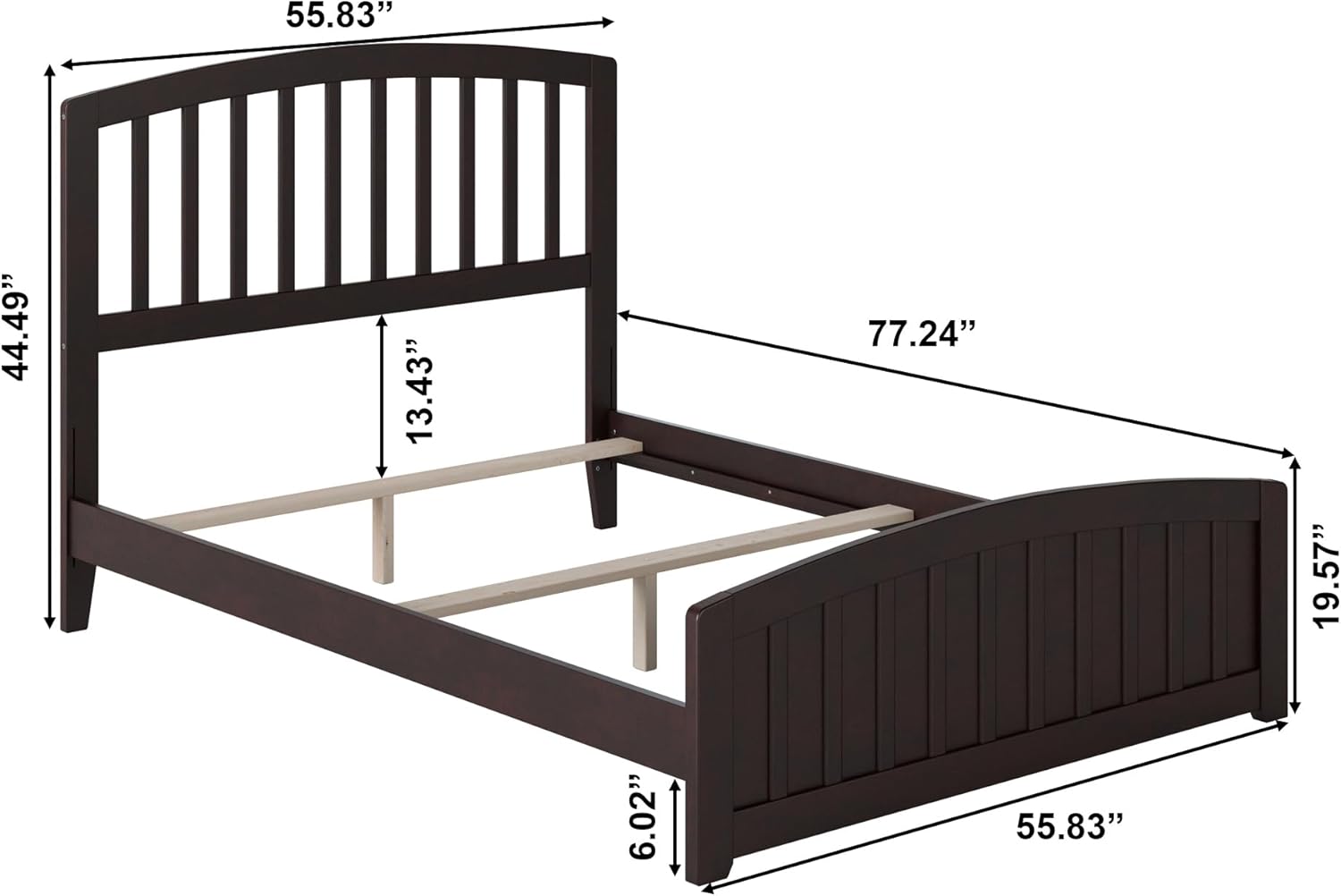 AFI, Richmond Full Foundation Bed with Matching Footboard, Espresso