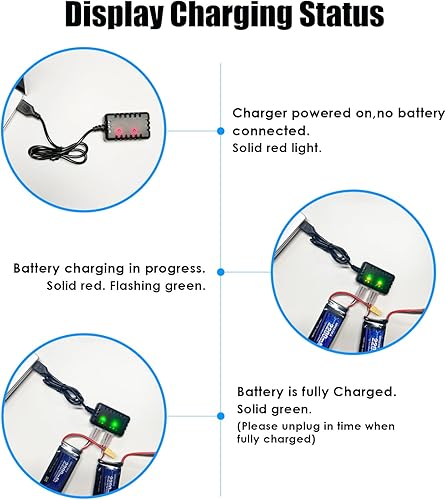 Miniatura 5 de URGENEX 2S Lipo Batería 2200mAh 7.4V RC Batería con XT60 Plug 50C (Burst 80C) Alta tasa de descarga con cargador apto para coche RC Truggy Avión FPV
