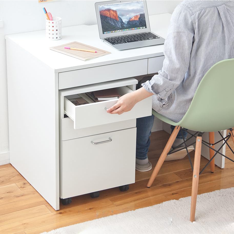 Amazon.co.jp: パソコンデスク収納引き出し付き木製100cm幅奥行60cm 