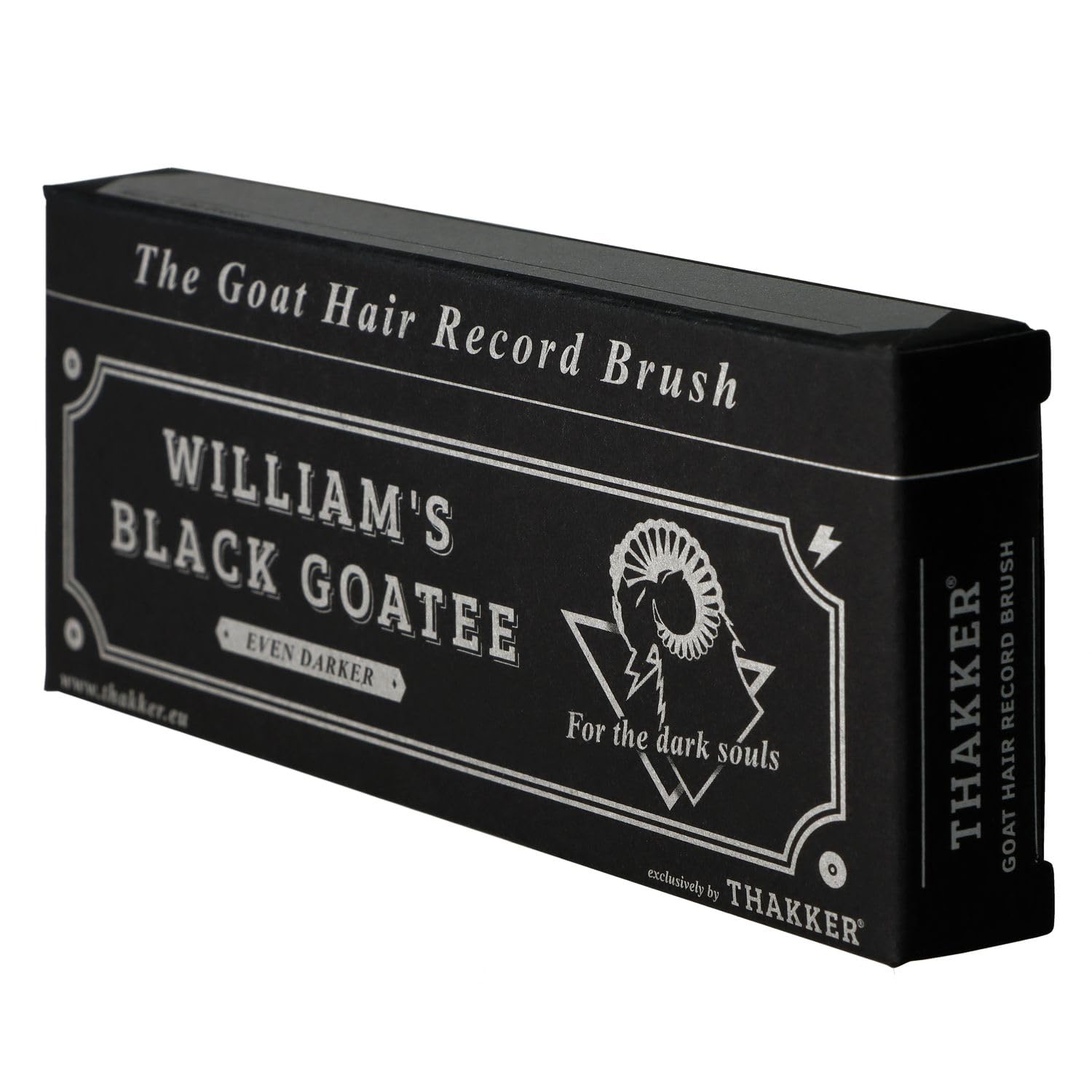 THAKKER William's Black Goatee Even Darker - Spazzola per Dischi Ora con Il 10% in più di Vero Pelo di Capra - Nero | Universale | Stile Vintage | Senza Nylon