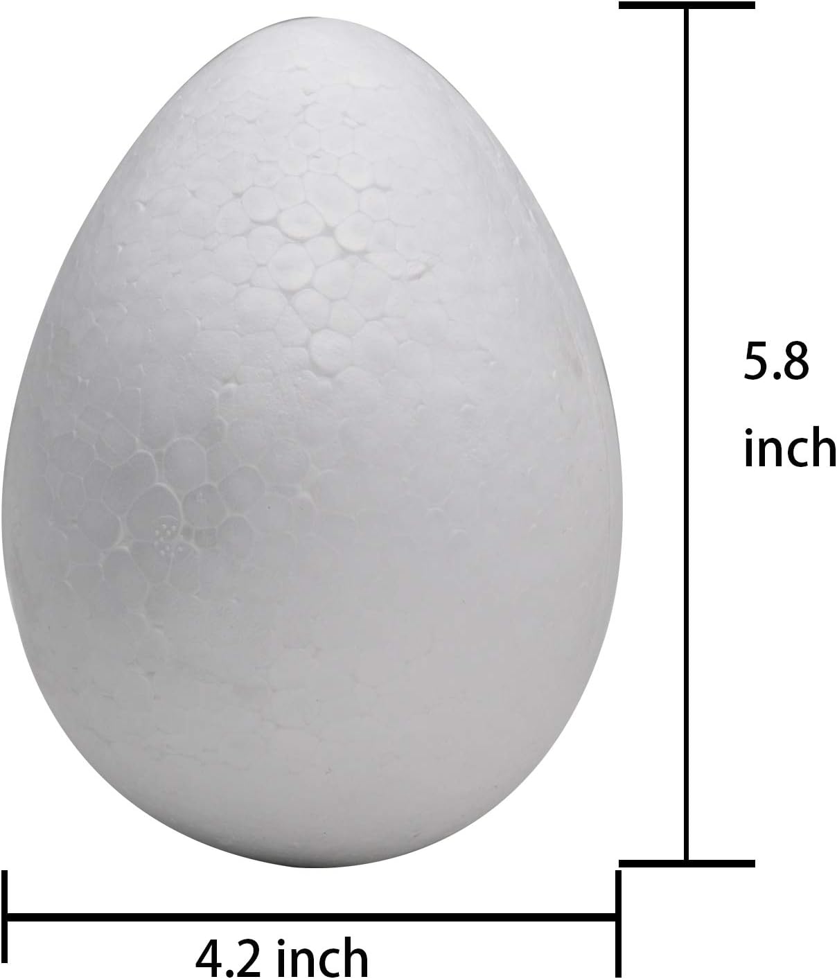 Crafare 6 Inch 9 Pack White Craft Foam Eggs - Smooth Surface for Professional Floral Arrangements, Decorative Centerpieces, and Adult DIY Art Projects
