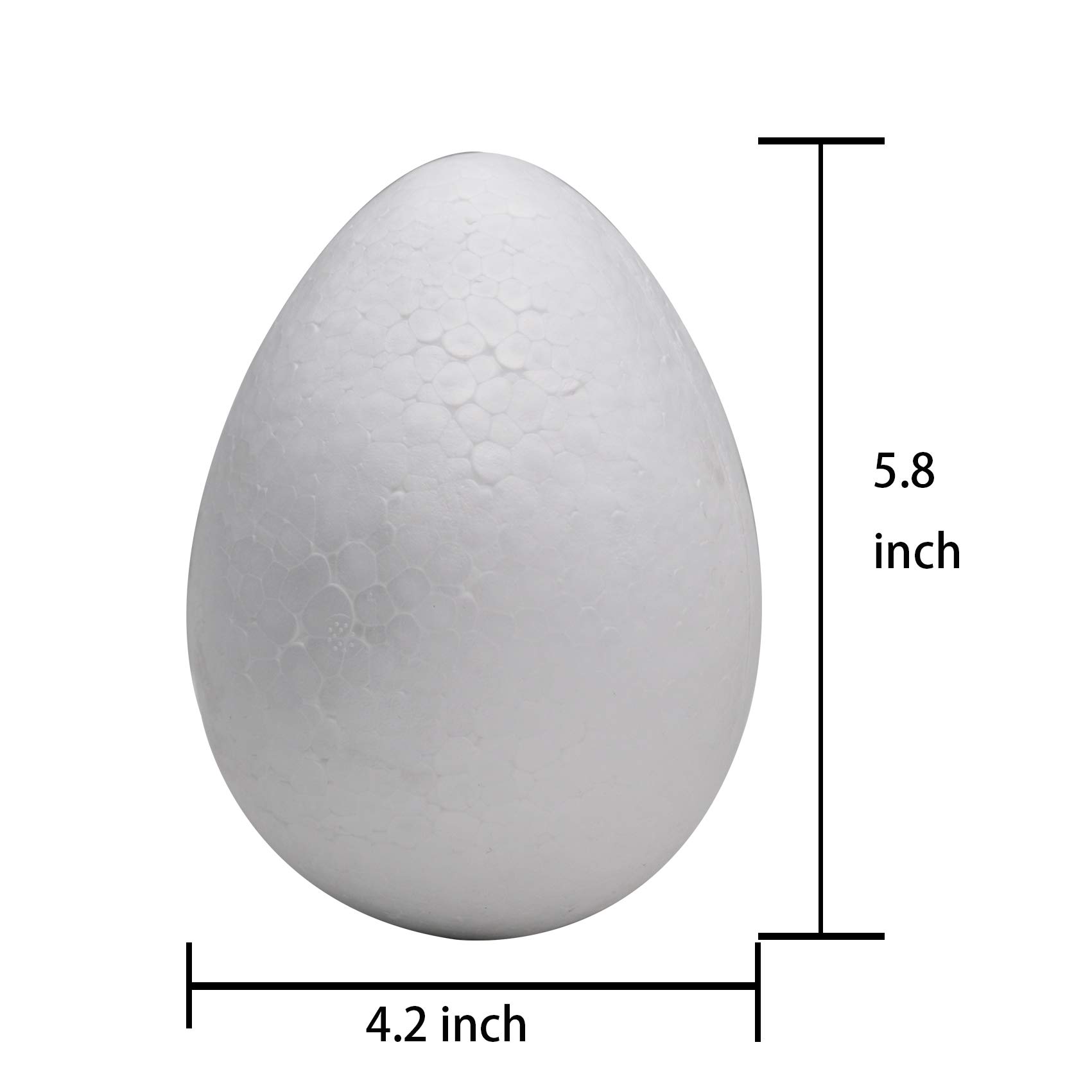 Crafare 6 Inch 9 Pack White Craft Foam Eggs Smooth for Spring Valentine ...