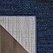 Nourison Essentials Indoor/Outdoor Midnight Blue 5' x Square Area Rug, Easy Cleaning, Non Shedding, Bed Room, Living Room, Dining Room, Backyard, Deck, Patio (5 Square)