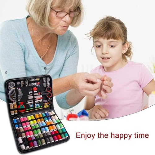 Miniatura 7 de Kit de máquina de coser de alta calidad, 183 piezas, 38 carretes de hilo XL, kits de costura grandes para adultos, estudiantes universitarios,
