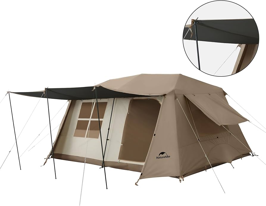 Naturehike キャンプエアテント 約13,2m² Naturehike Camping Tent, Instant Tent Family Cabin Tent for 4