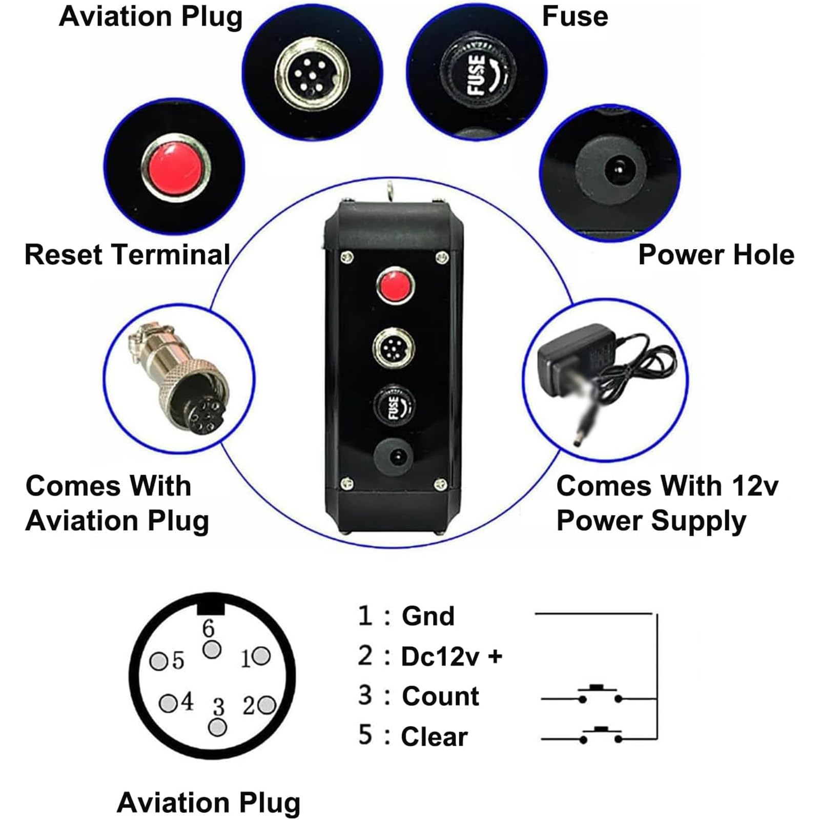 Compteur LED, compteur numérique à 5 chiffres avec écran de 7,6 cm, distance d'induction de 0 à 5 m, télécommande, pour ligne de production, bandes transporteuses