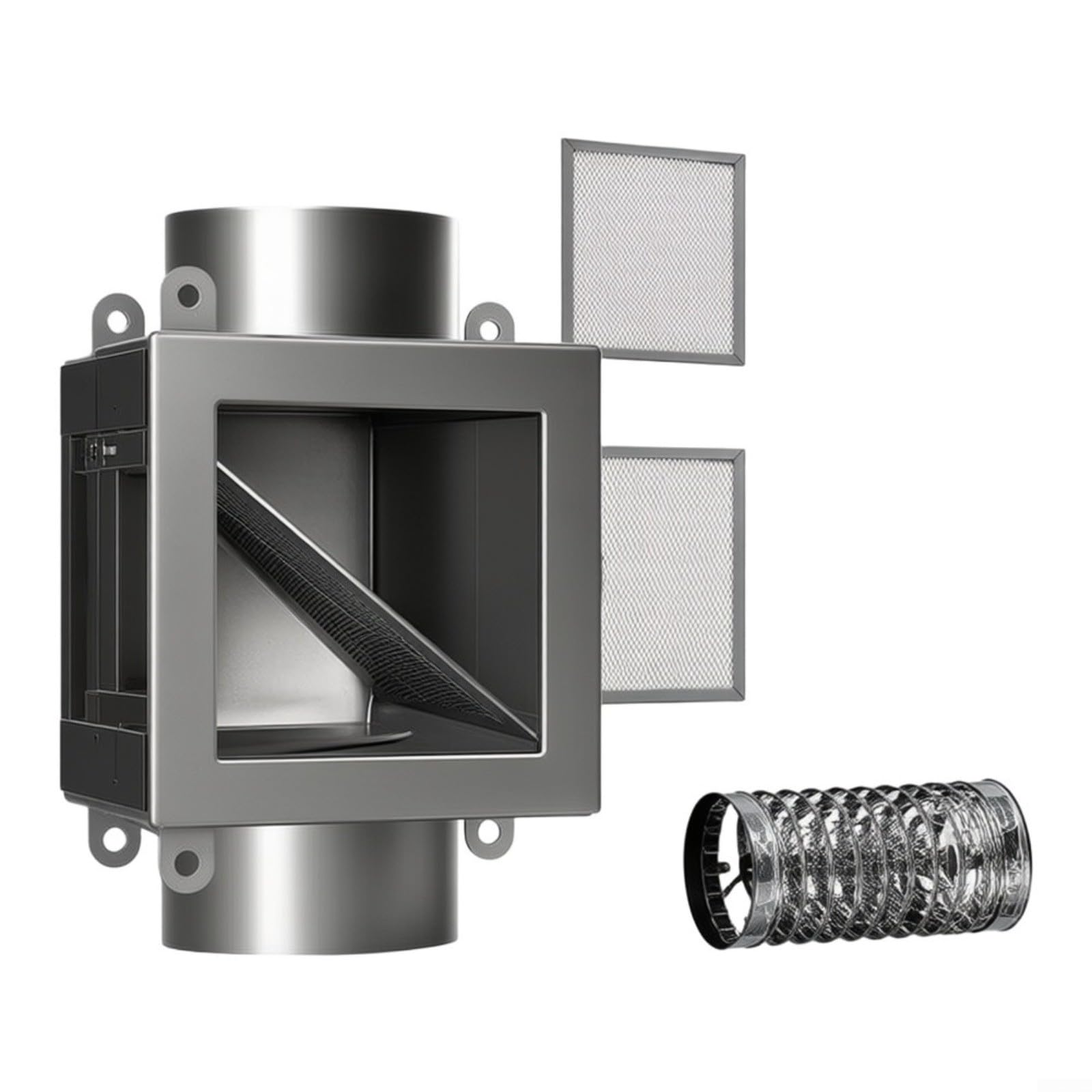 Colector de pelusa de metal con colador de 95 mm para conducto de escape, caja para colector de pelusas