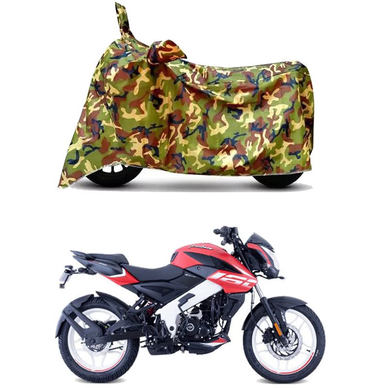 Image of Waterproof 100% PVC Coated Bike Scooty Two Wheeler Body Cover Compatible for Bajaj Pulsar NS160 /UV-Rays /Heat Protection /Birds Dropping /Scratchproof /Dust Proof /All Varient[6X6 Jungle Print]