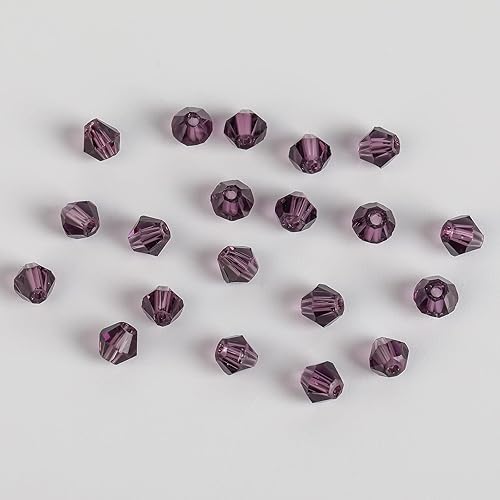 Cuentas de vidrio violeta bicono de 0.157 in para la fabricación de joyas 1700 piezas de cuentas espaciadoras de cristal facetado surtidos