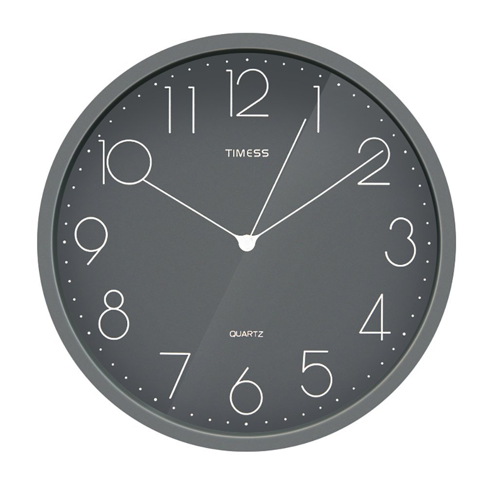 Horloge murale sans tic-tac finie l'insomnie grâce au quartz silencieux gris 9 pouces