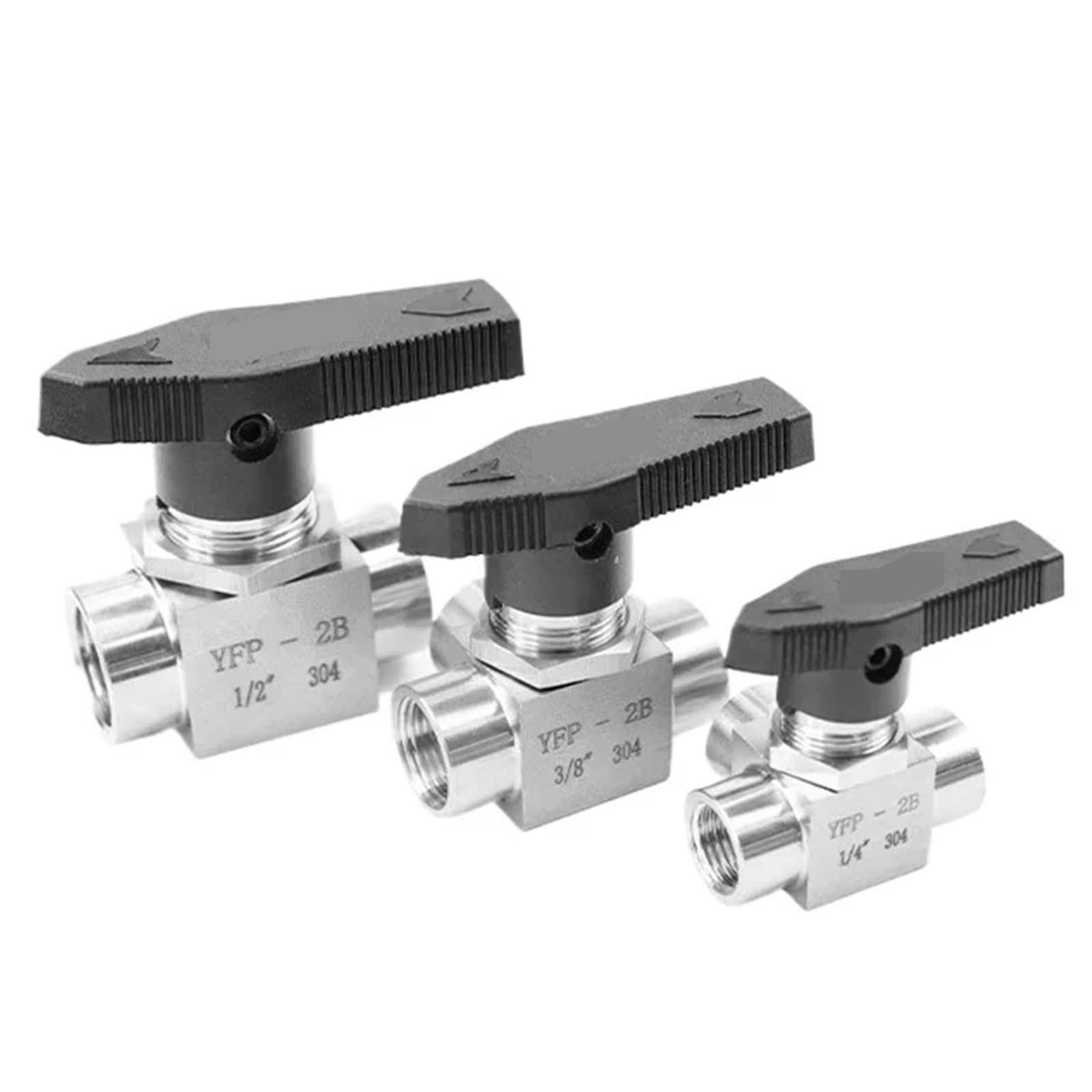 Vanne 3 voies inox 304 femelle pour dérivation de circuit eau et gaz