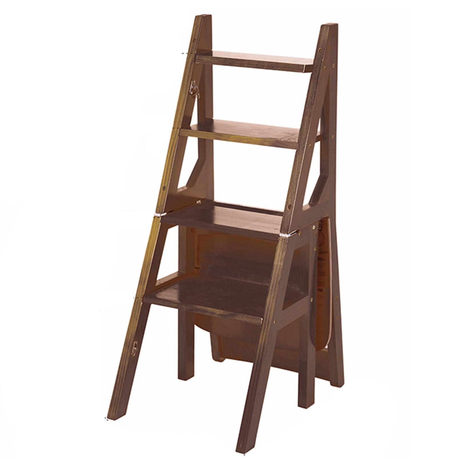 Tabouret escabeau pliant bois 4 niveaux meuble rangement bibliothèque