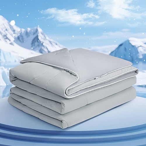 COHOME Edredón refrescante tamaño QueenFull, manta refrescante para personas que duermen con calor y sudores nocturnos, tela de tacto frío que