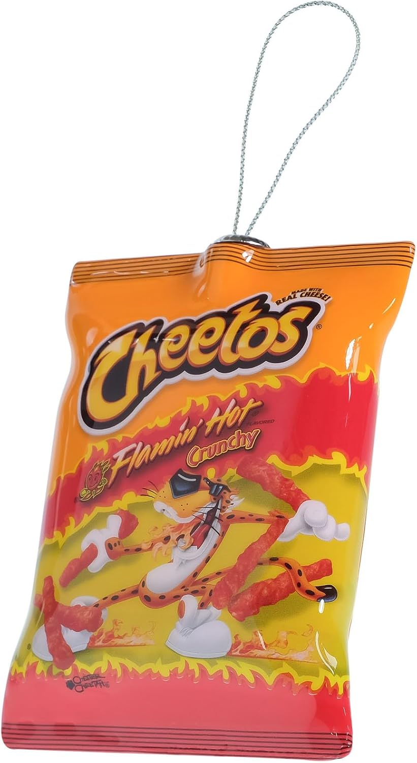 WondaPop Flamin' Hot Cheese Puffs 4" Christmas Tree Ornament, Indoor/Outdoor Decoration, Holiday Decor
