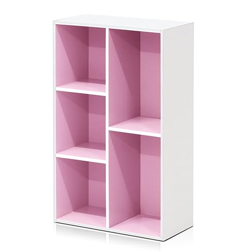 LUDER Book Shelf, 5-Cube Bookshelf, Reversible Bookcase, 9.4 x 19.5