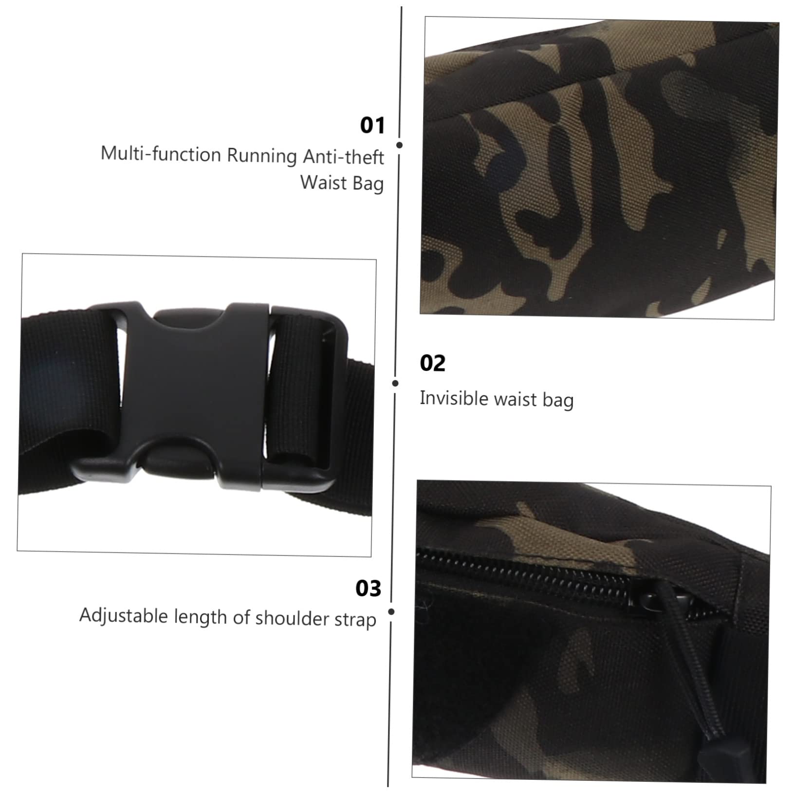 SOIMISS 2piezas Riñonera Para Hombre Bolsa De Cintura Antirrobo Para y Fanny Pack Multifuncional Para Teléfonos y Accesorios