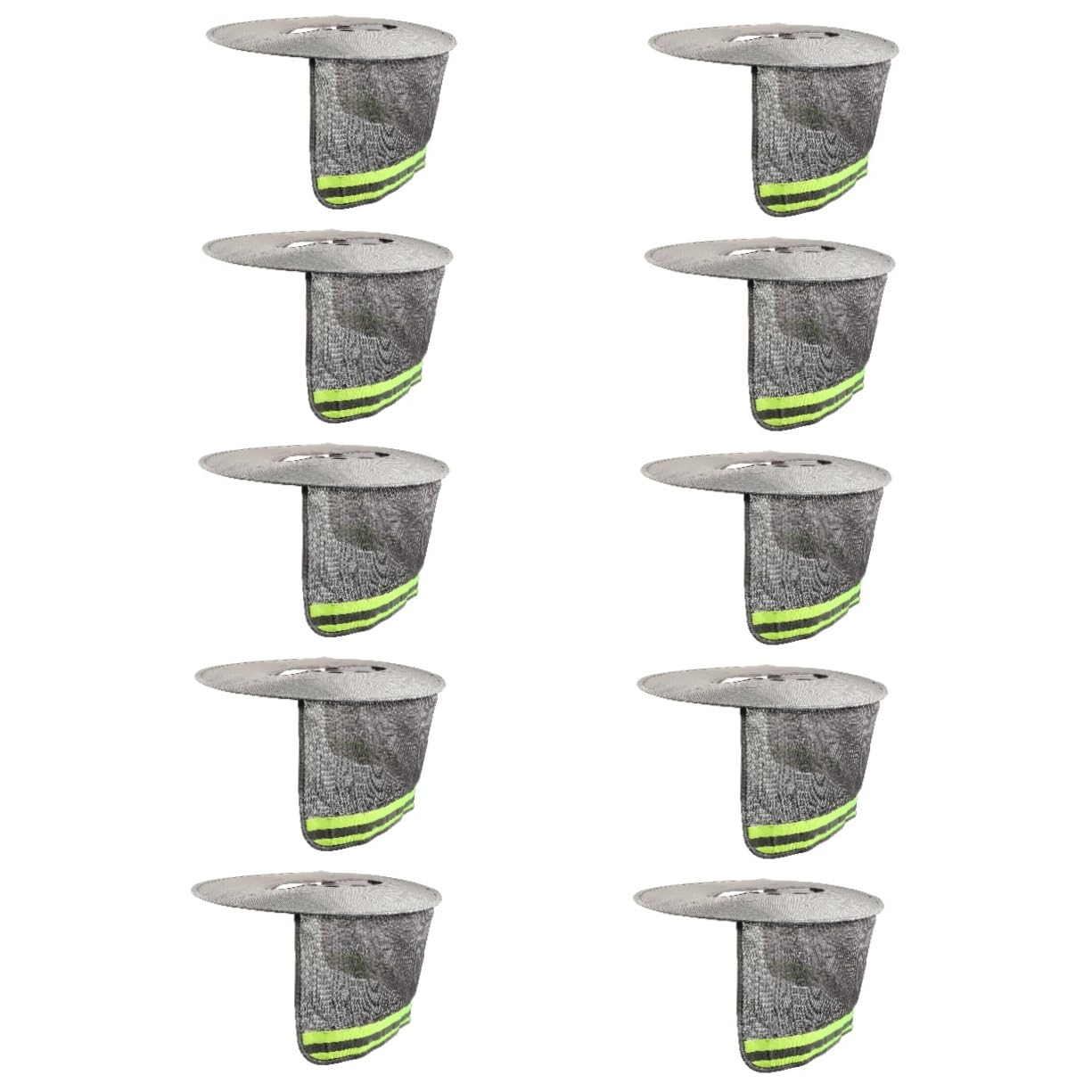 Uonlytech 10piezas Sombrero De Seguridad Protección Solar para Cuello Visera para Casco Transpirable Tiras Reflectantes Accesorio para Trabajos Al Aire y Construcción