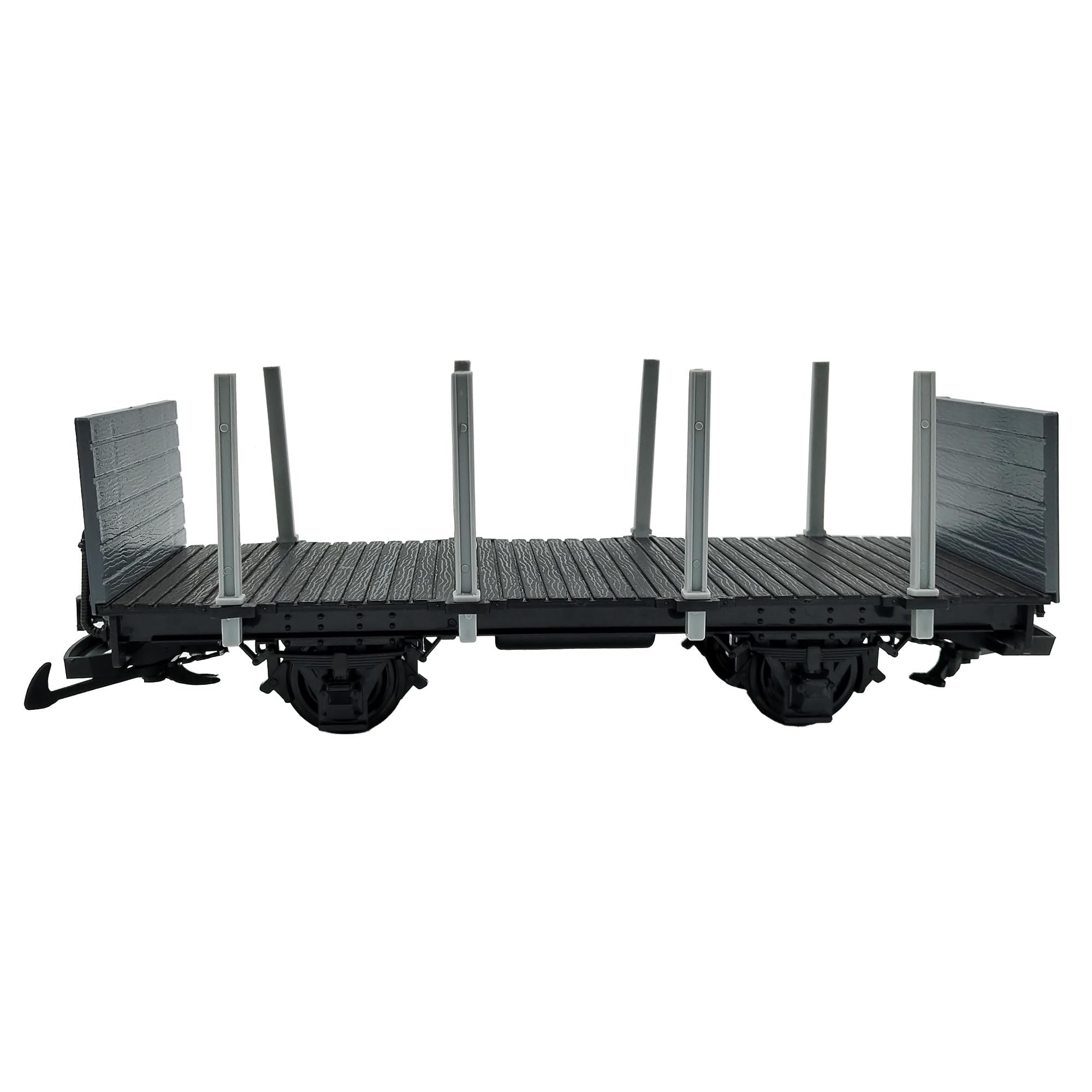 Rungenwagen mit Seitenwänden schwarz/grau - Selbstbauwagen/Bausatzwagen - Gartenbahn Spur G