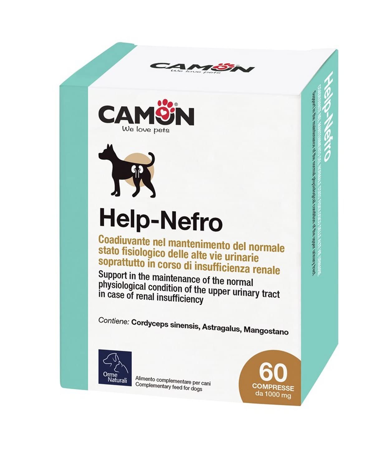 ULISSE Offerta Camon Help NEFRO 2 Confezioni da 60 Compresse per Il Buon Mantenimento della Funzionalità Renale del Cane e del Gatto