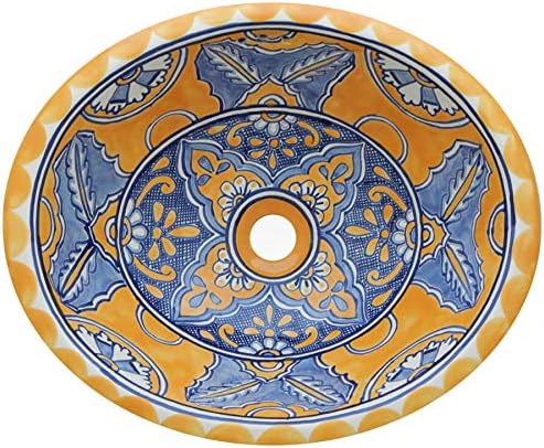 Talavera Mexican Handmade Ceramic Hand Painted Bathroom Sink 215