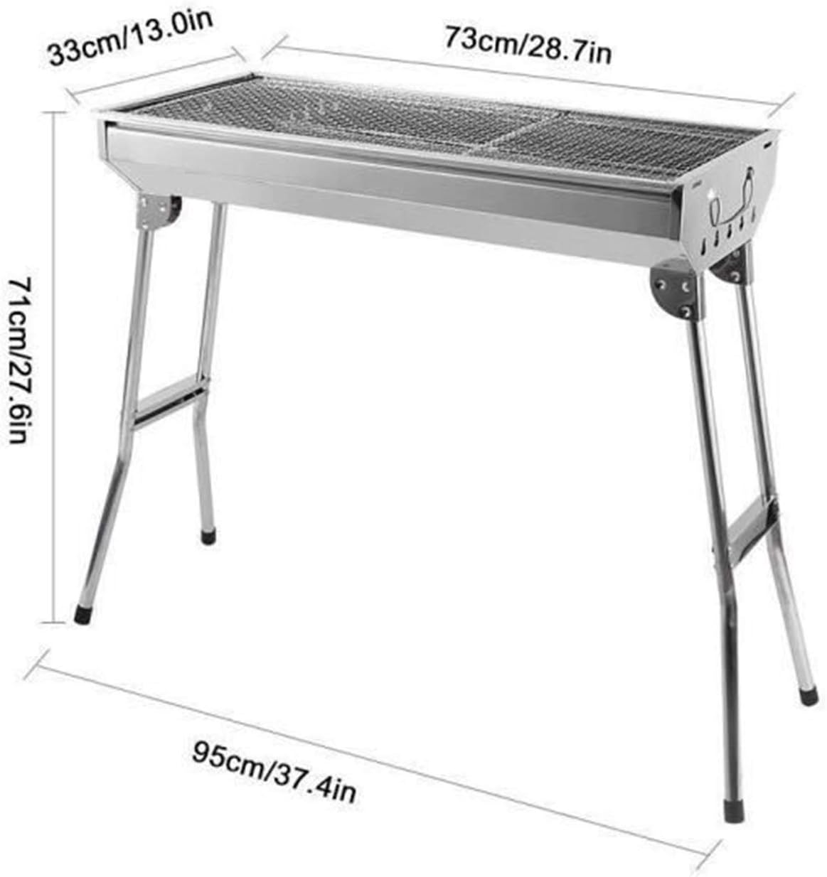 Portable Foldable Stainless Steel Outdoor Charcoal Grill Barbecue for Outdoor Camping Cooking 28.7" times 13.2" times 27.6" BBQ Grill