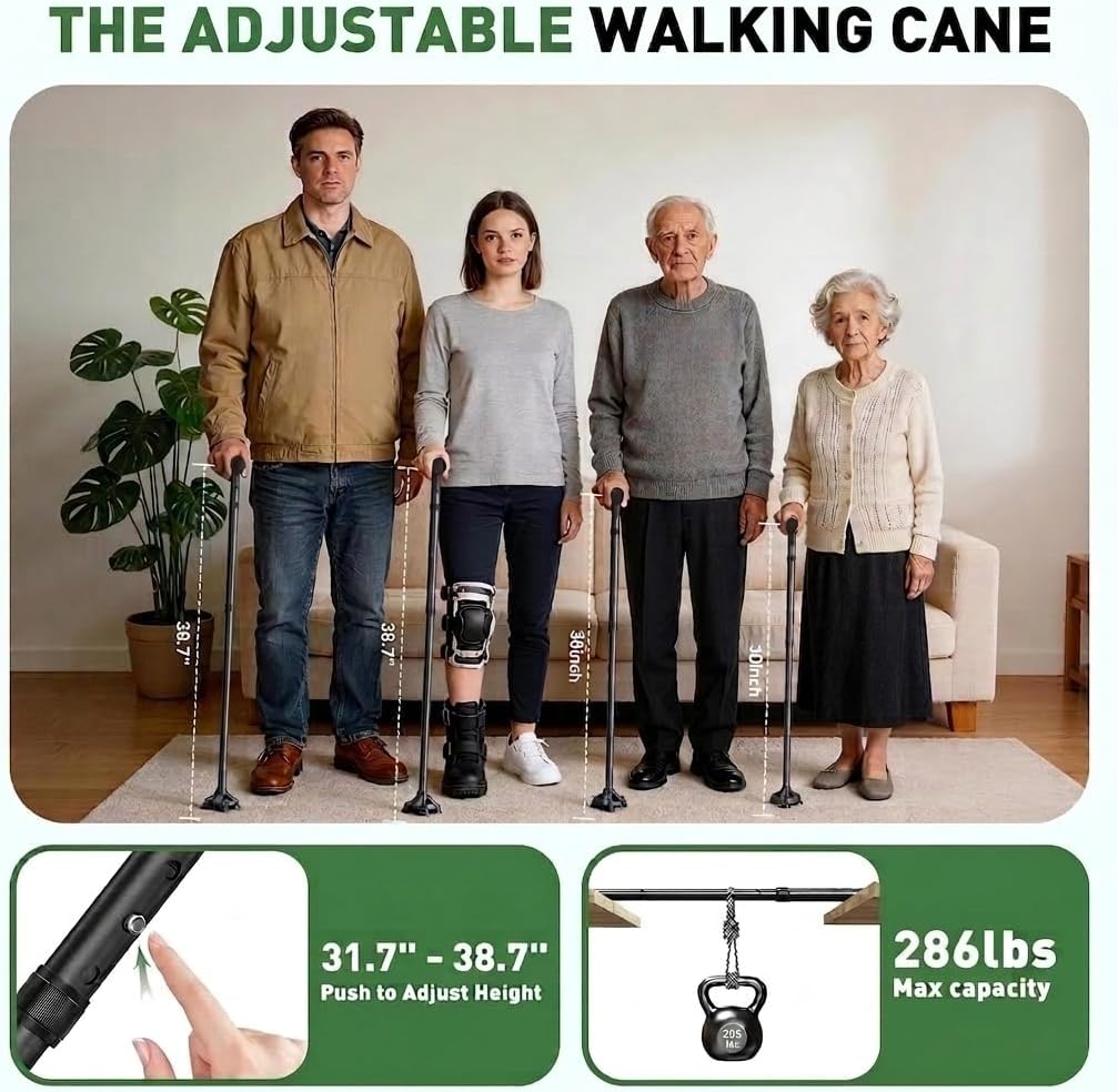 Walking Cane for Men & Women, Sturdy Walking Sticks for Seniors